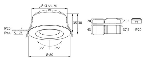 Compact Tilt Ip44 5w 830 36d Dim Wh Airam Fi Airam